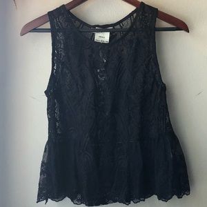 Lace peplum tank